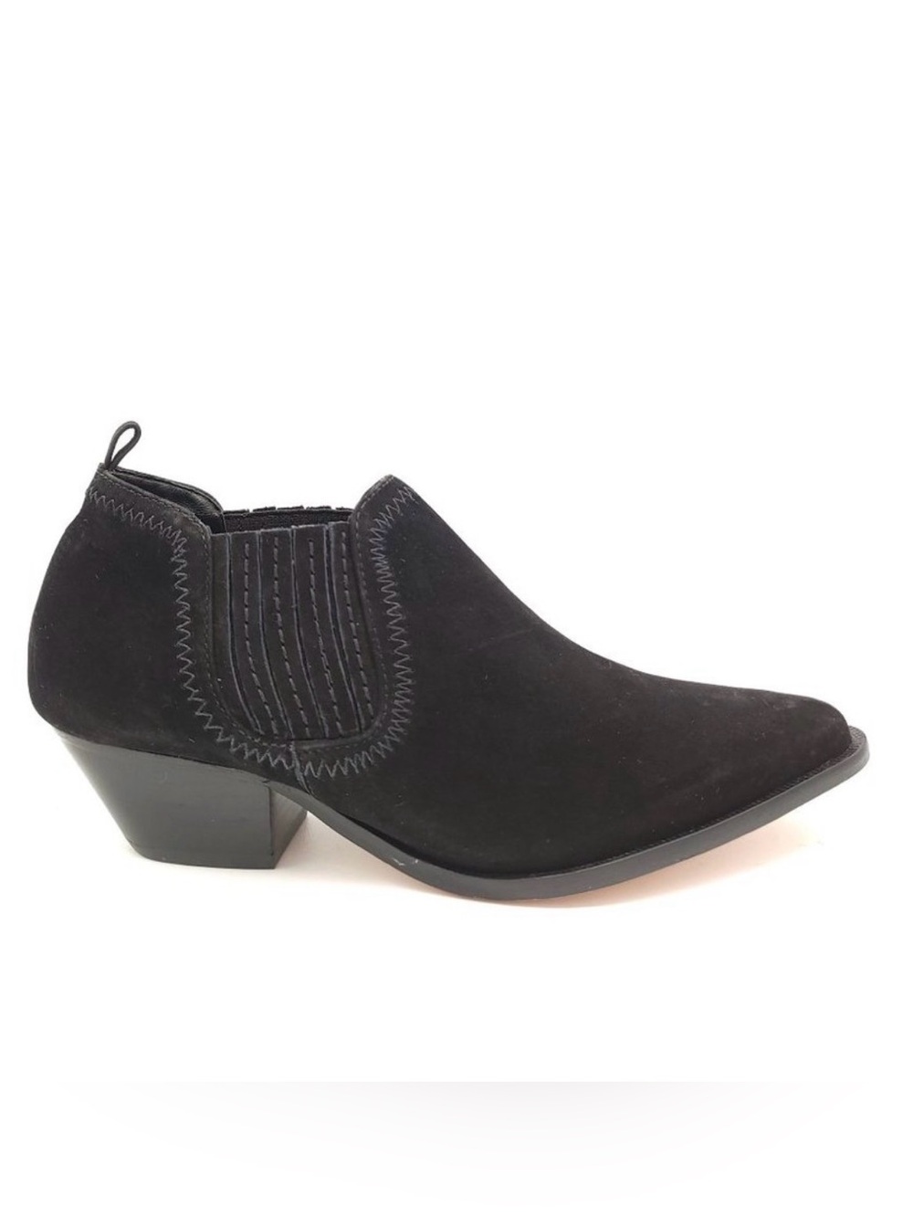 Schutz Western Boot Black Suede Ankle Bootie Women's 7.5B MSRP $215